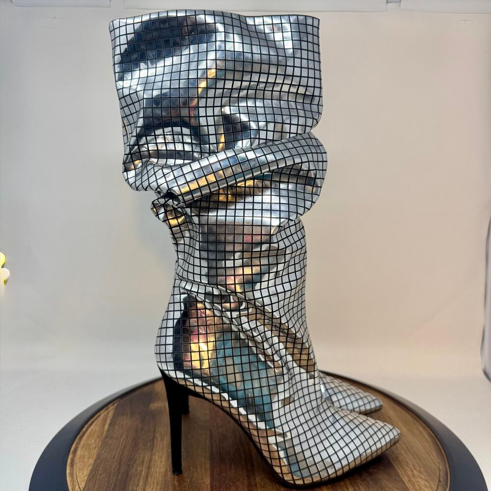 Jessica Simpson Leonelle Disco Ball Knee High Boots Shoes Size 9